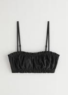 Other Stories Eyelet Embroidered Bandeau Bikini Top - Black
