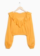 Other Stories V-neck Frill Cotton Blouse