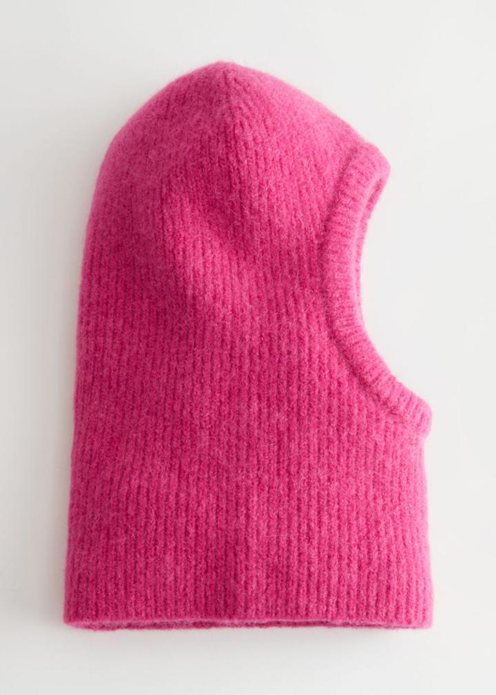 Other Stories Balaclava Knit Hood - Pink