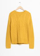 Other Stories Cable Knit Jumper - Yellow