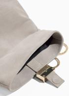 Other Stories Small Leather Fold-over Bag - Grey