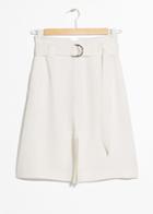 Other Stories Belted Linen Blend Shorts - White