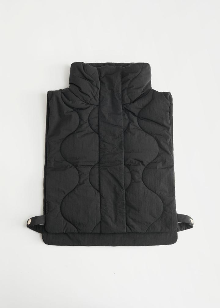 Other Stories Padded Quilted Collar - Black