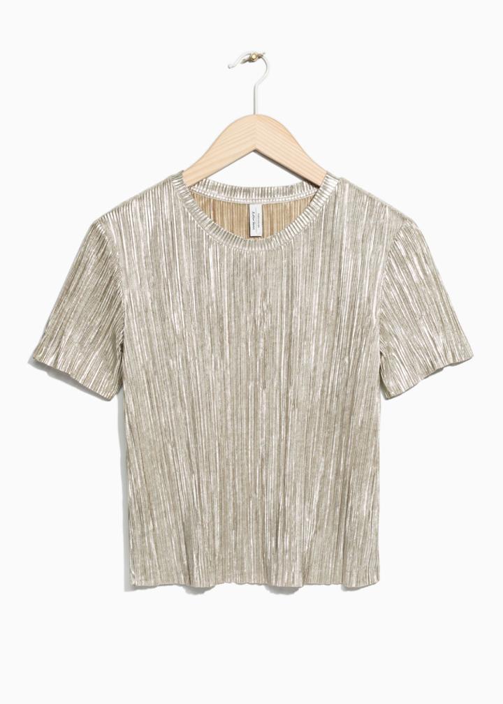 Other Stories Metallic Sheen Top - Gold