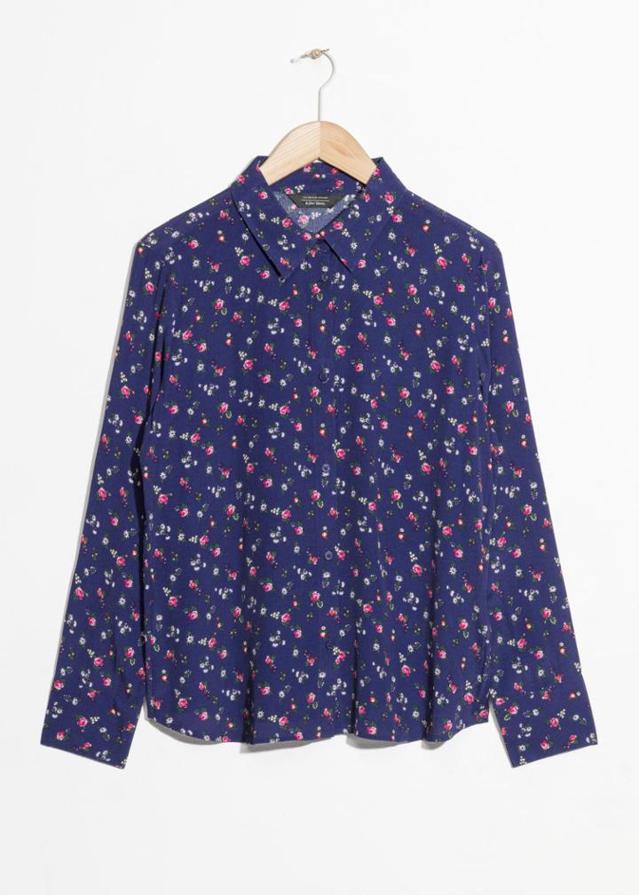 Other Stories Collared Button-down Blouse - Blue