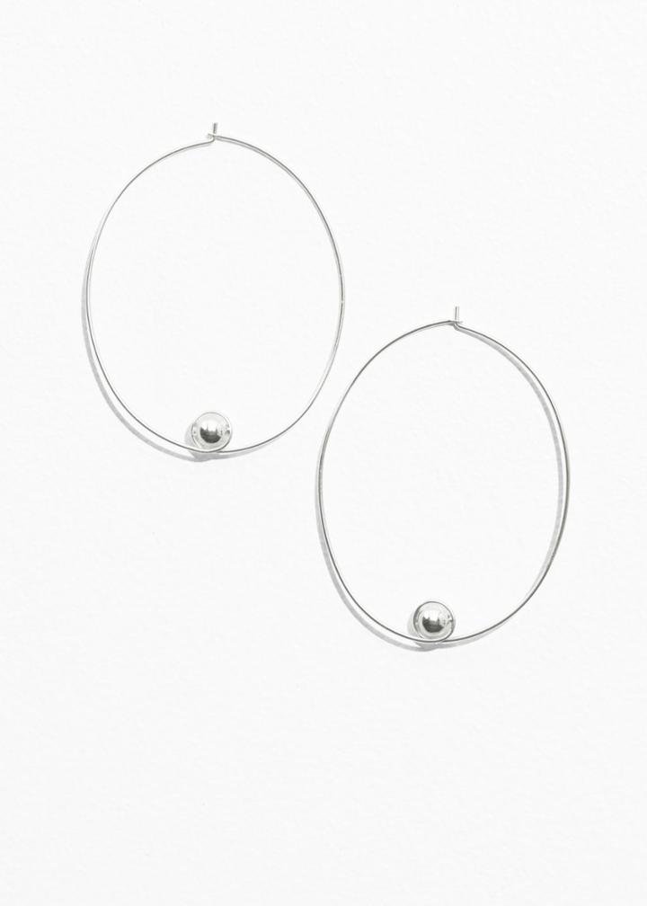 Other Stories Hoop Gemstone Earrings - Silver