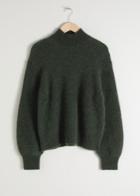 Other Stories Wool Blend Cable Knit Sweater - Green
