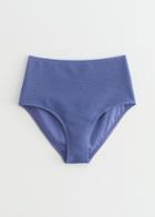 Other Stories Textured High Waist Bikini Bottoms - Blue