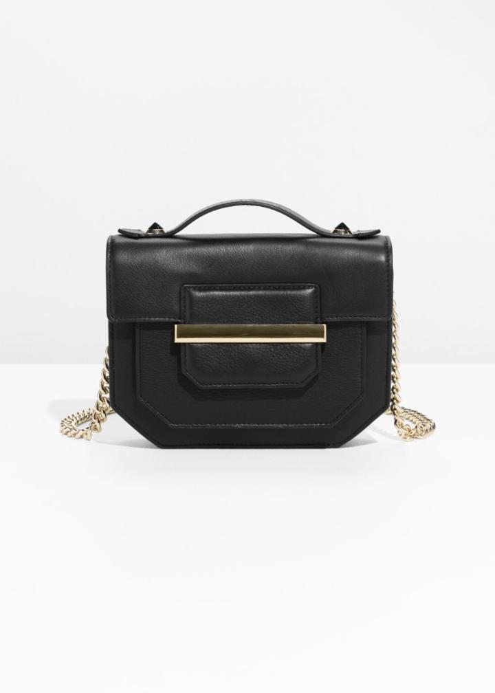 Other Stories Small Leather Bag With Studs - Black