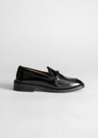 Other Stories Leather Penny Loafers - Black