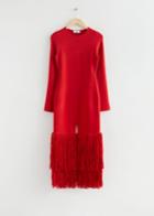 Other Stories Fringed Maxi Dress - Red