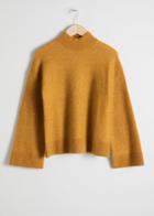 Other Stories Bell Sleeve Turtleneck Sweater - Yellow