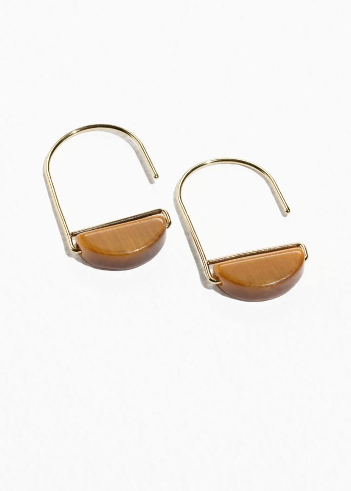 Other Stories Stone Earrings - Yellow
