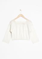Other Stories Cropped Eyelet Lace Blouse - White