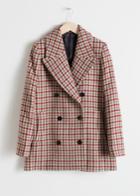 Other Stories Wool Blend Houndstooth Coat - Beige