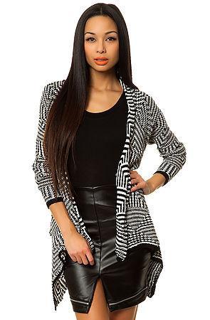Plndr The Printed Shawl Cardigan In Black And White