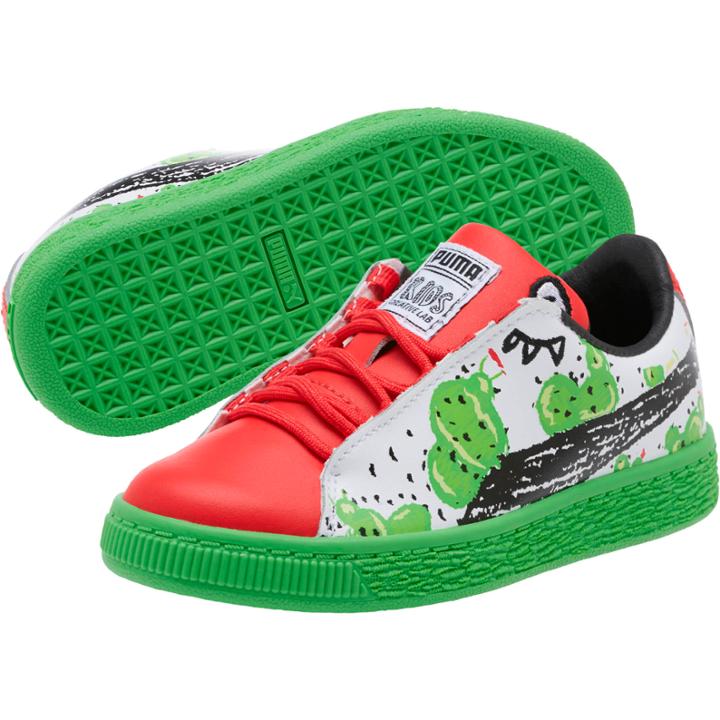 Puma Basket Cactus Monster Preschool Sneakers