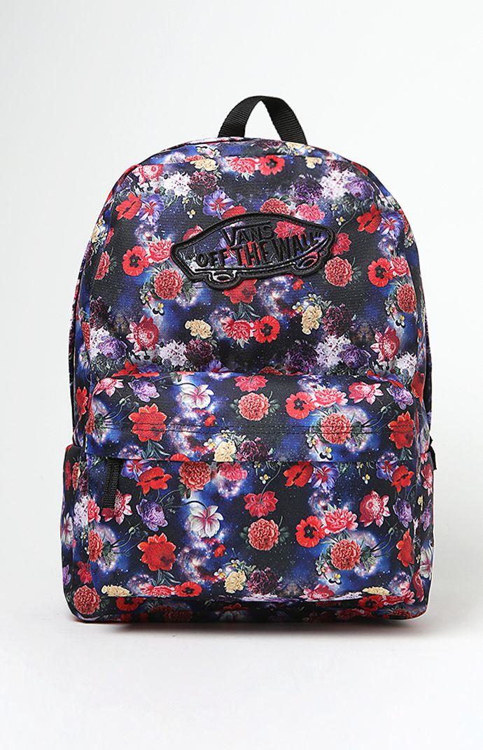 Vans Realm Black Floral Backpack