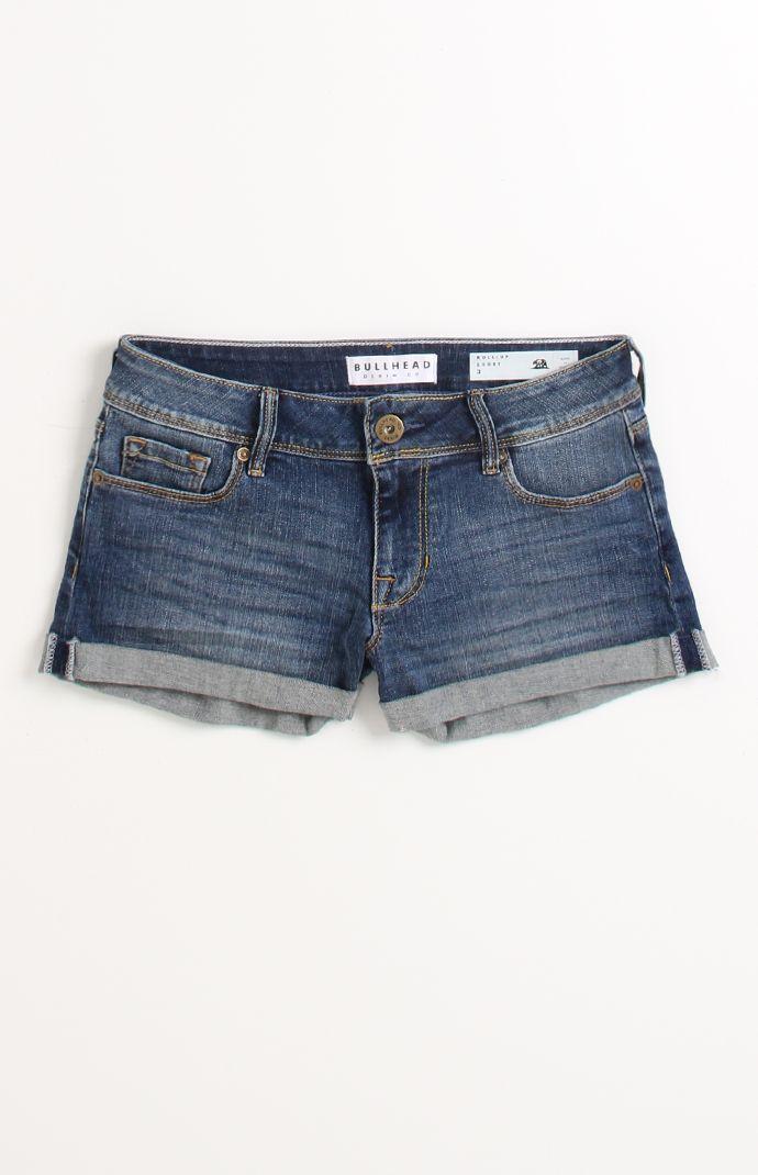 Bullhead Denim Co Womens Bullhead Denim Co Shorts - Bullhead Denim Co Double Roll Blue Mirage Shorts
