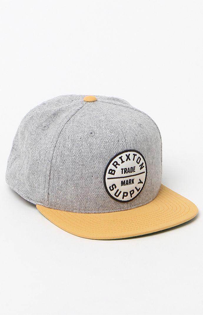 Brixton Oath Iii Gray Snapback Hat