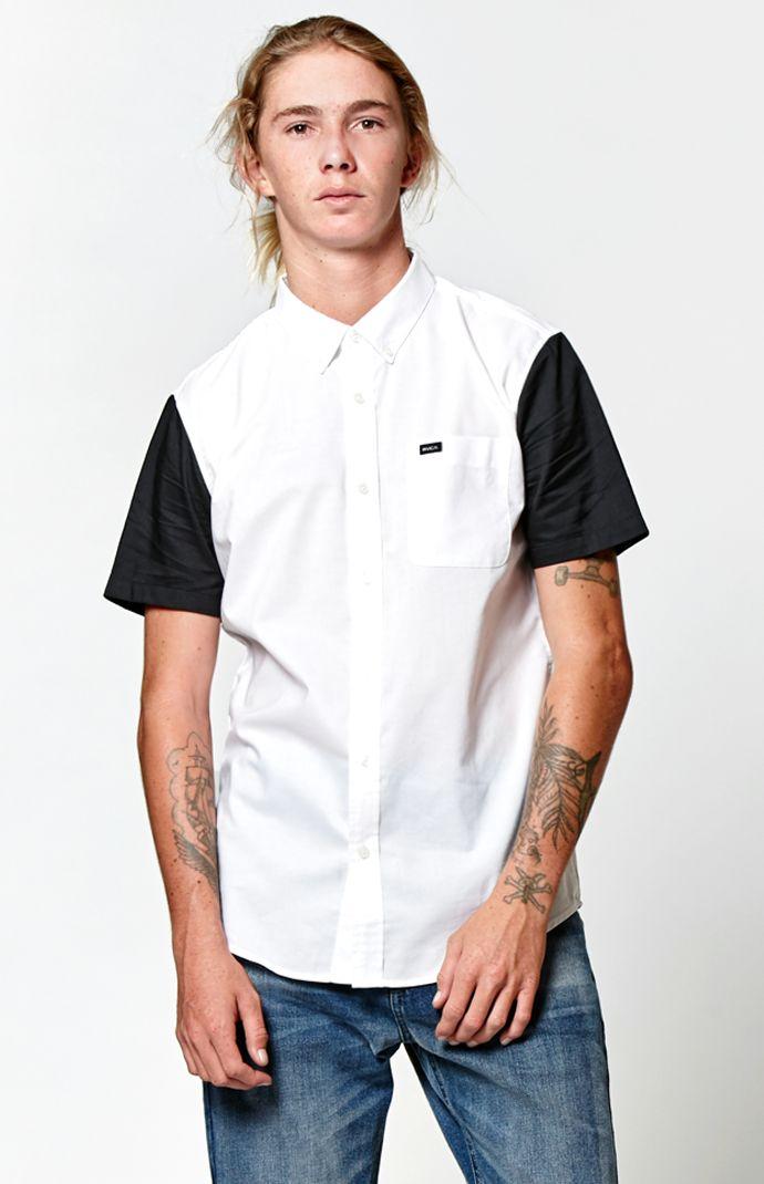 Rvca That'll Do Colorblock Oxford Button Up Shirt