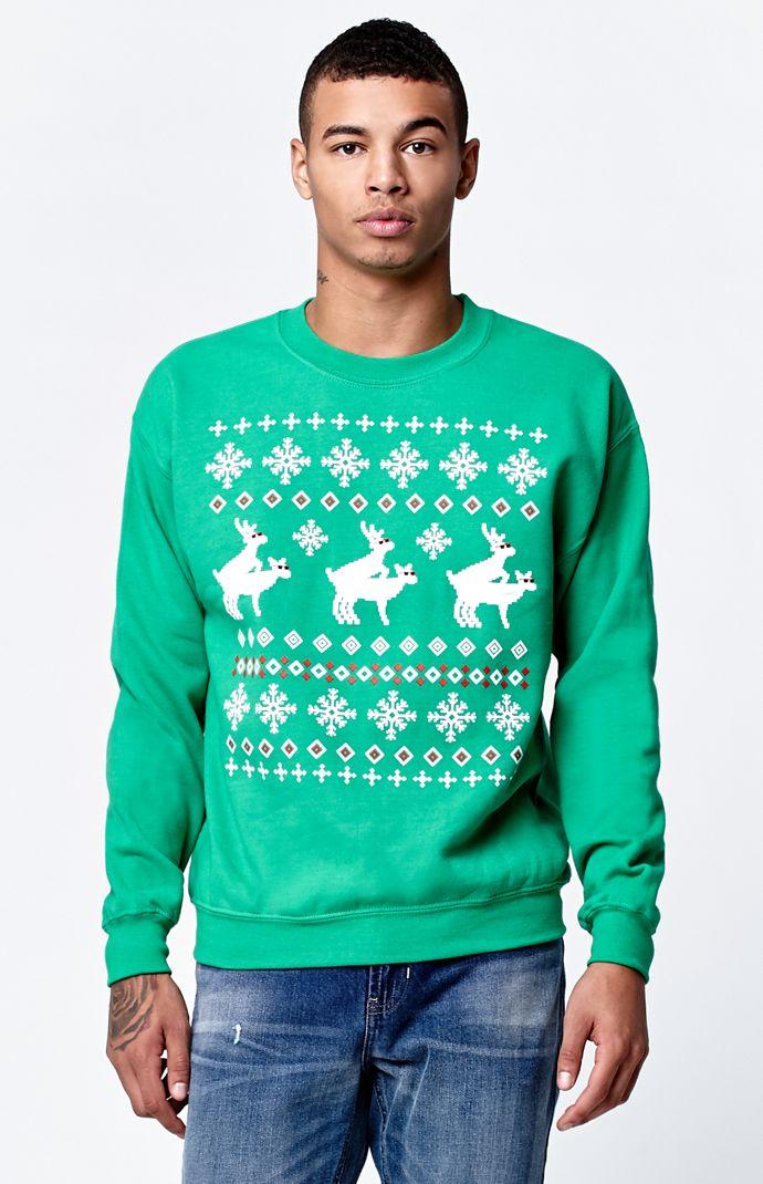 Riot Society Buckwild Fair Isle Crew Neck Sweatshirt