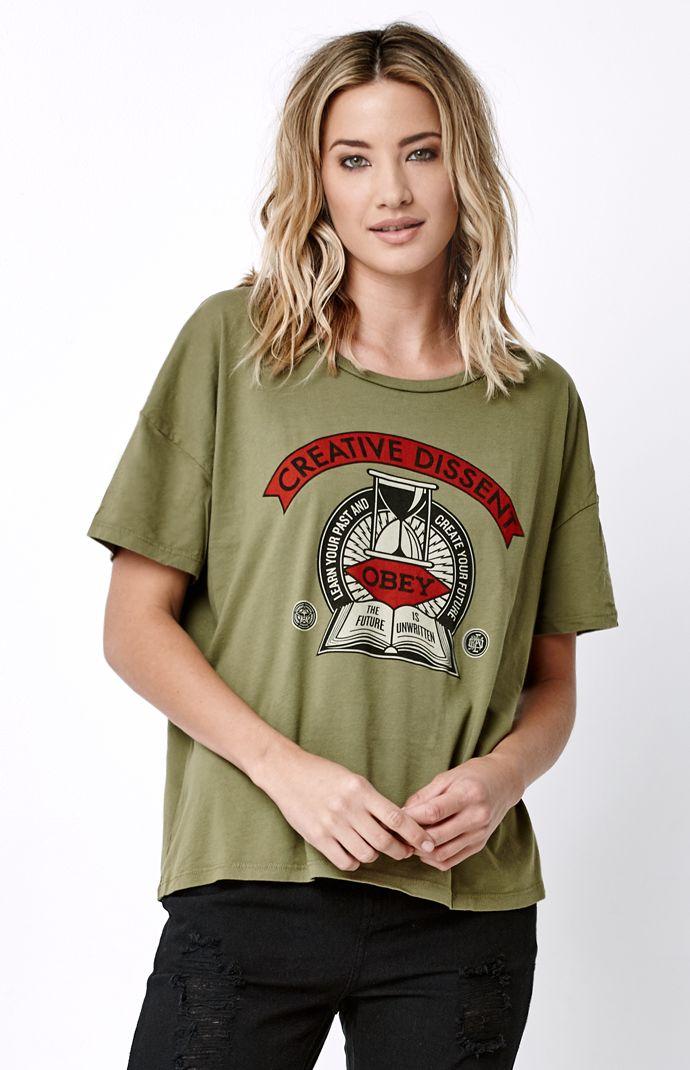 Obey Creative Dissent Cropped Boxy T-shirt