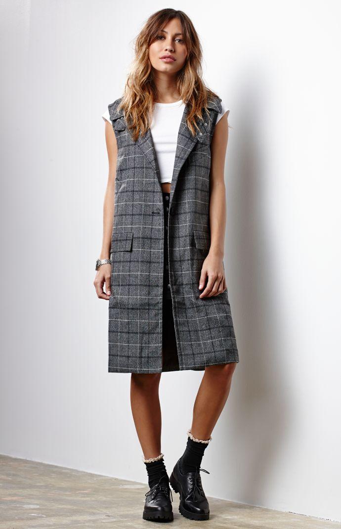 J.o.a. Sleeveless Single Button Coat