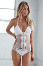 Beauty & The Beach Now Or Never Crochet One Piece Swimsuit