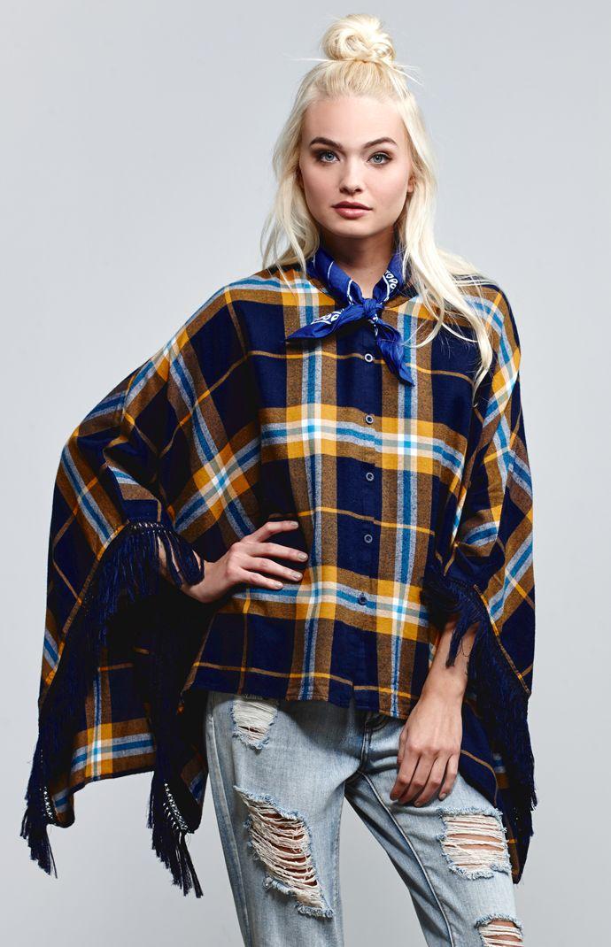 Volcom Alpaca Plaid Poncho