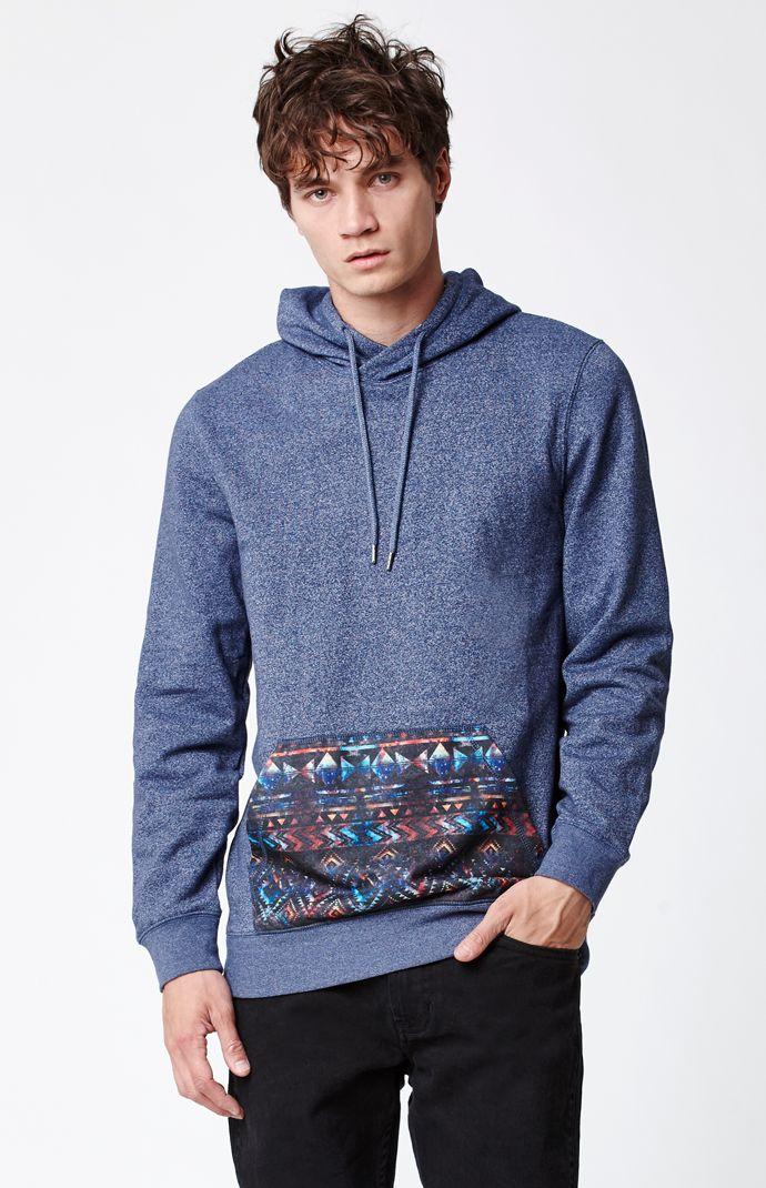 On The Byas Multicolor Tribal Print Panel Hoodie