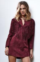 Raga Rule Breaker Faux Suede Fringe Dress
