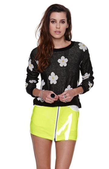 La Hearts Womens La Hearts Sweater - La Hearts Cropped Graphic Pullover Sweater