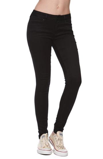 Bullhead Black Womens Bullhead Black Jeans - Bullhead Black Starry Black Mid Rise Skinniest Jeans