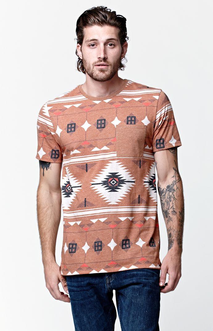 On The Byas Tribal Texture Longline Crew T-shirt