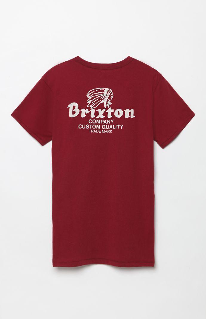 Brixton Tanka Premium Pocket Burgundy & White T-shirt