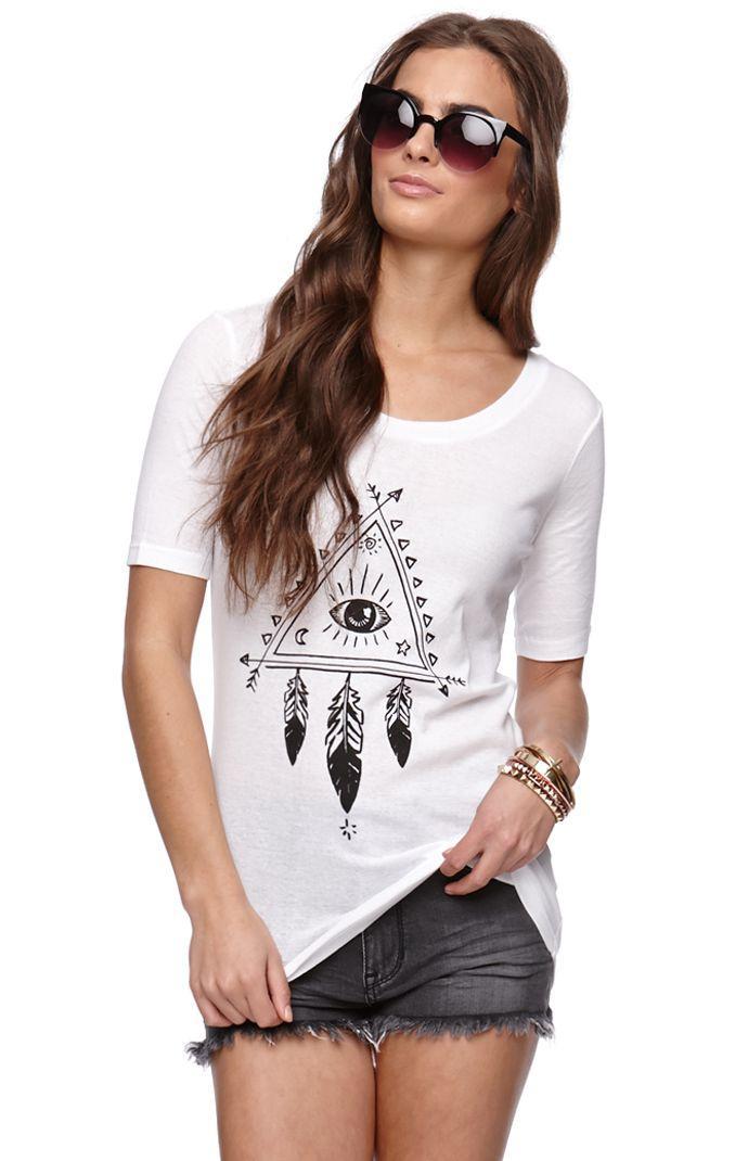 La Hearts Womens La Hearts Tee - La Hearts Tribal Eye Short Sleeve T-shirt