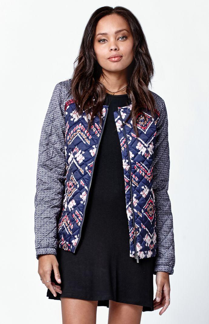 Roxy Coastal Desert Quilted Bomber Jacket