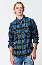 Quiksilver Sin Tank Flannel Long Sleeve Button Up Shirt