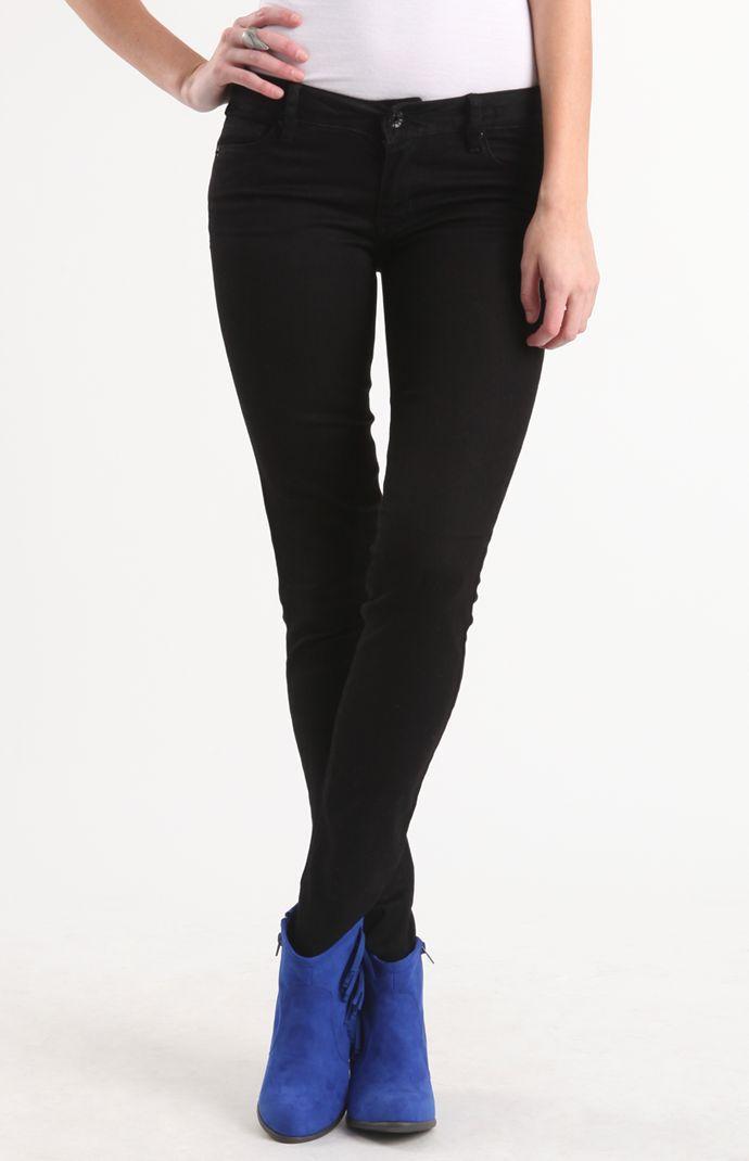 Bullhead Black Womens Bullhead Black Jeans - Bullhead Black Basic Black Low Rise Skinny Jeans