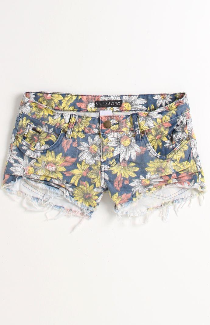 Billabong Womens Billabong Shorts - Billabong Broken Hearted Floral Shorts