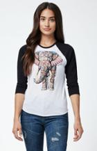 Riot Society Ornate Elephant Baseball T-shirt