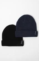 Tavik 2 Pack Black & Navy Beanie Set