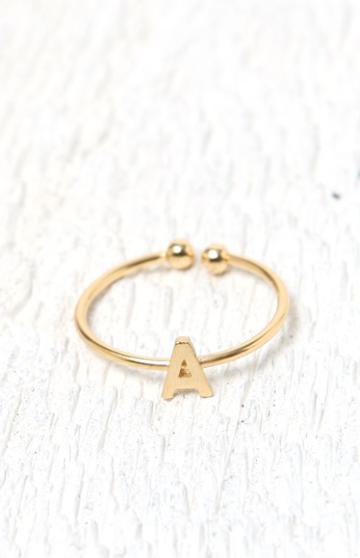 Wanderlust + Co 'a' Initial Ring