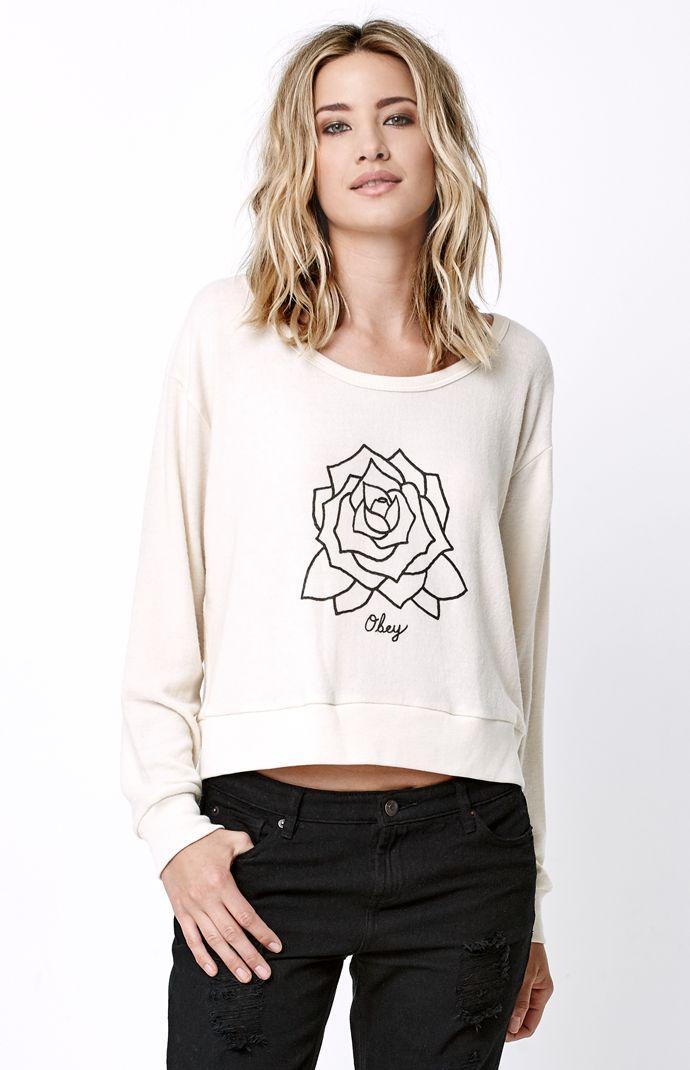 Obey Mira Mosa Shrunken Crew Neck Sweatshirt