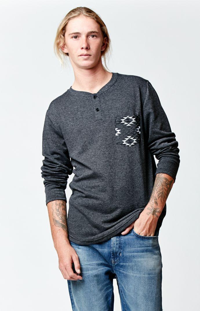 Volcom Tribal Pocket Long Sleeve Henley T-shirt