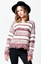 Minkpink Sunday Frills Fringe Trim Pullover Sweater