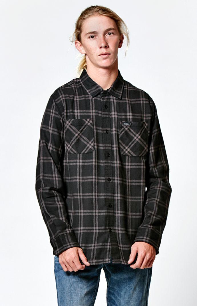 Rvca Payne Flannel Long Sleeve Button Up Shirt
