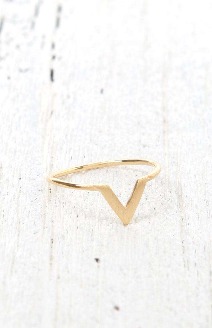 Wanderlust + Co V Gold Ring