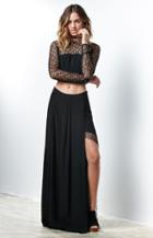 Foxiedox Let Me Lace You Maxi Skirt